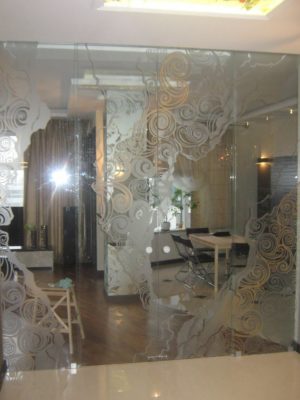 Стеклянные откатные двери-05