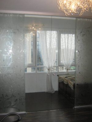 Стеклянные откатные двери-08