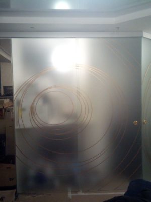 Стеклянные откатные двери-10