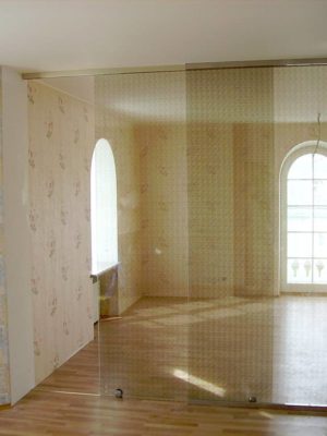 Стеклянные откатные двери-13