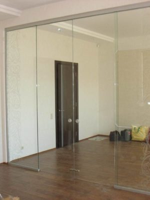 Стеклянные откатные двери-14