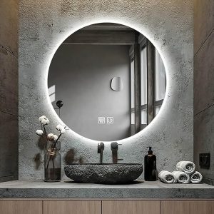 002_Круглое зеркало с подсветкой холодный свет