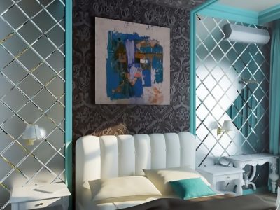 007_Зеркальное панно в спальне