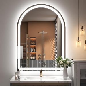 007_Зеркало Арка с подсветкой_пескоструйная рамка со стороны амальгамы