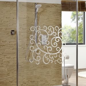 017_Душевое ограждение с художественным пескоструйным рисунком