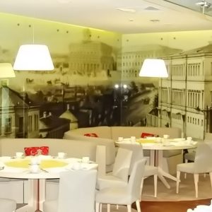 022_Отделка стен общественных помещений стеклом с УФ печатью